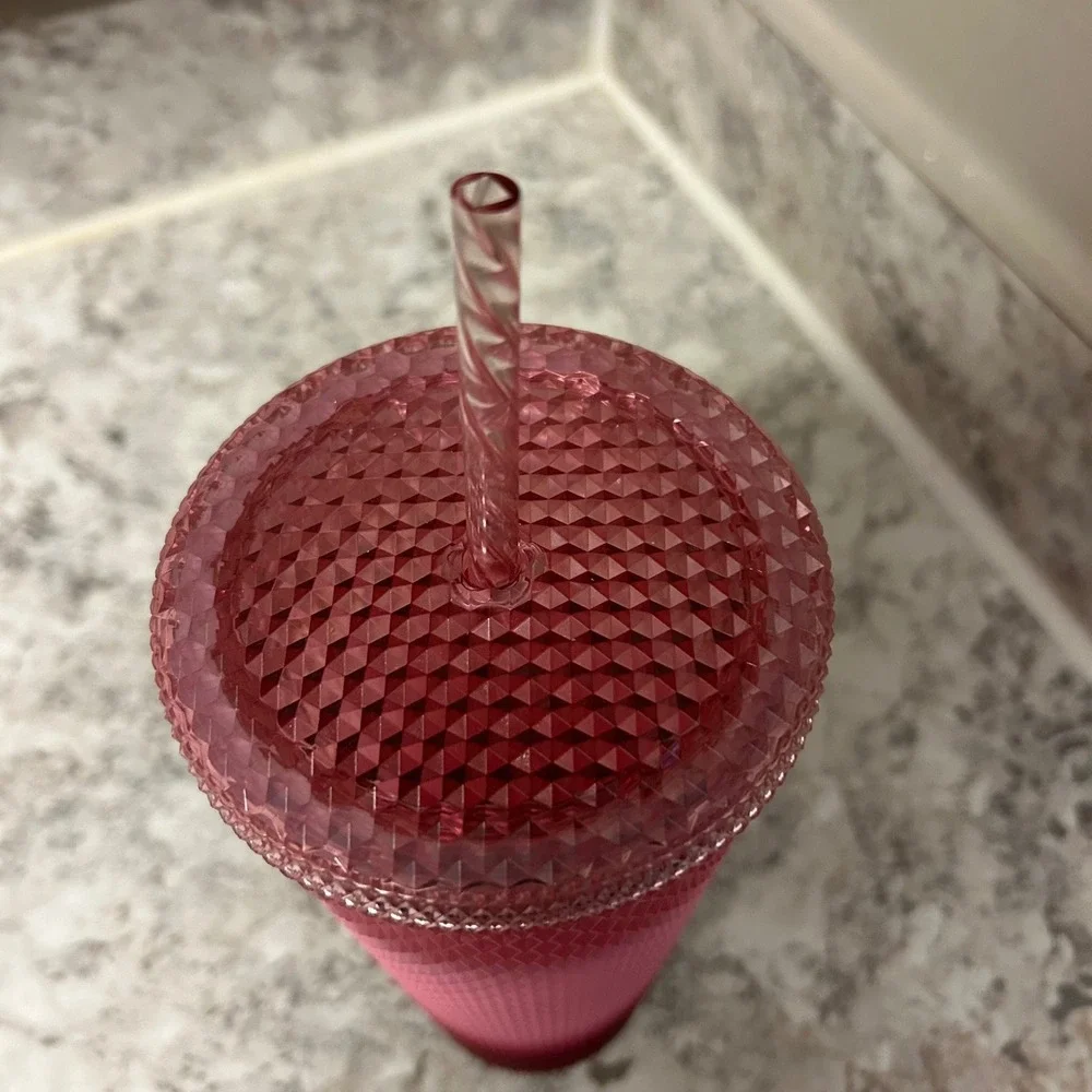 Starbucks Studded Tumbler 24oz Pink Red Ombre Venti Cold Cup‎ 2022 Collection